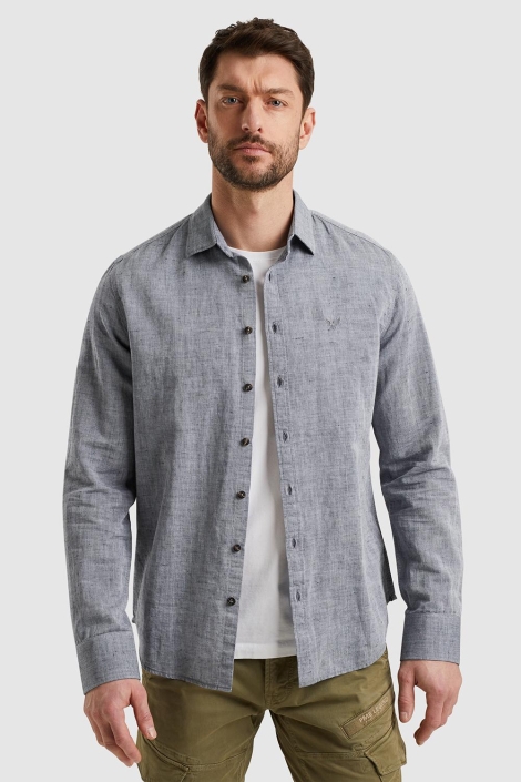 PME legend long sleeve shirt ctn 2tone linen